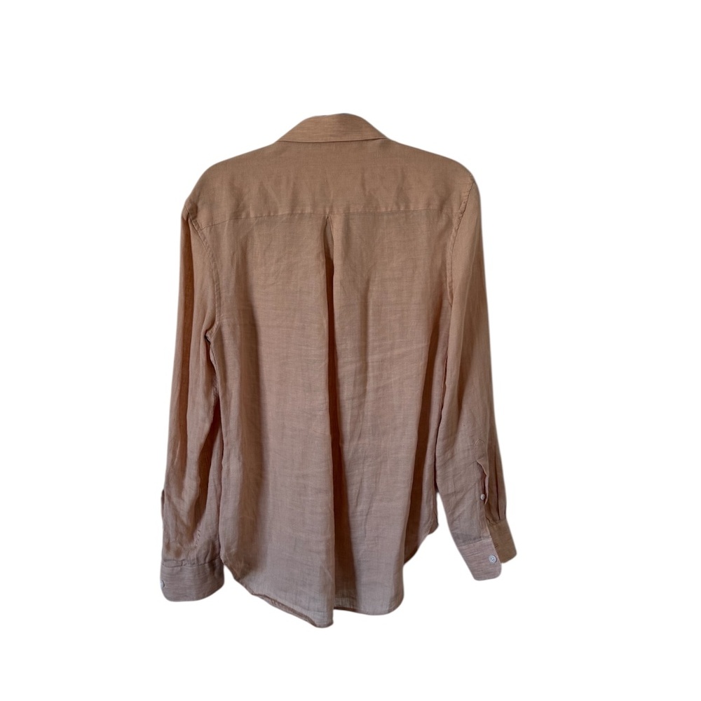 Riess pink 100% linen button down shirt size 4 - Picture 4 of 10